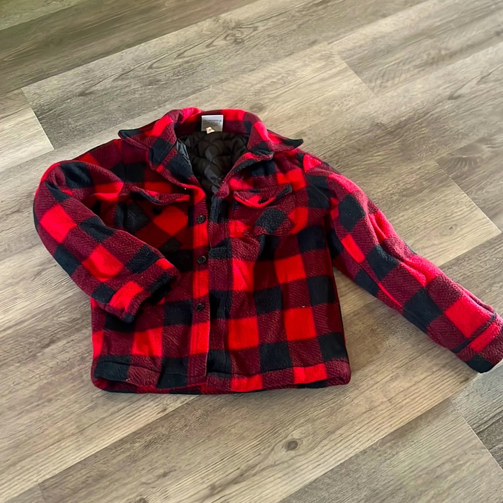 Bocini plaid quilted fleece coat, GUC
